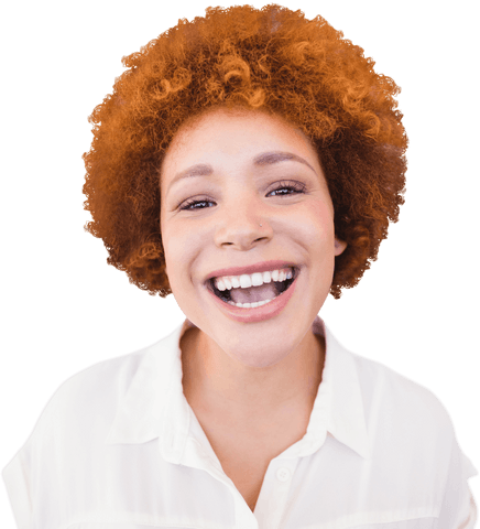 joyful woman with curly hair transparent background - Download Free Stock Videos Pikwizard.com