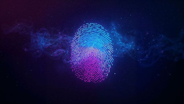 Cosmic Neon Fingerprint Glowing in Space