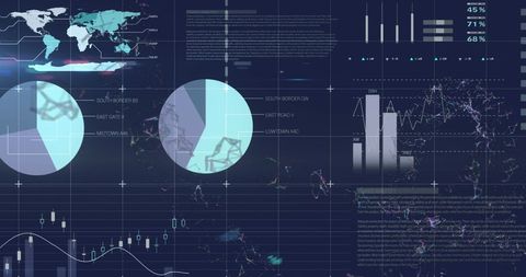 Digital Business Data Processing with Graph and Map Visualizations - Download Free Stock Images Pikwizard.com