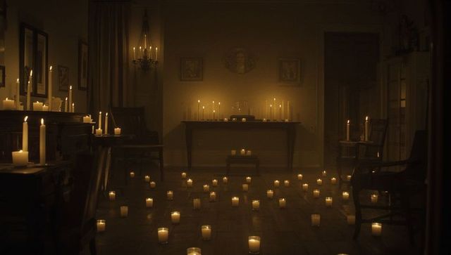 Cozy Vintage Parlor Illuminated by Flickering Candlelight