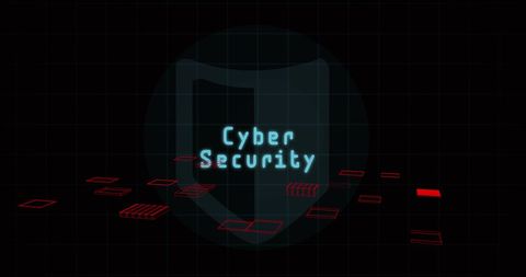 Visual cyber security concept with digital elements