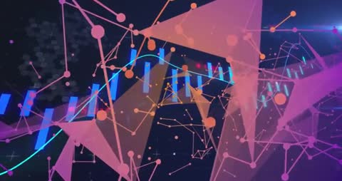 Futuristic Abstract Geometric Visualization with Hues