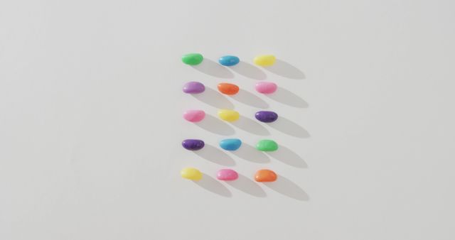 Colorful Jelly Beans Arranged in Symmetrical Order - Download Free Stock Images Pikwizard.com