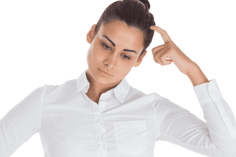 Pensive Biracial Businesswoman with Transparent Background
