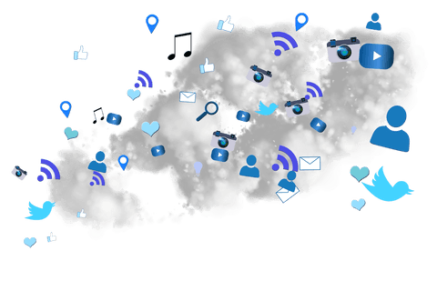 cloud communication symbols on transparent background - Download Free Stock Videos Pikwizard.com