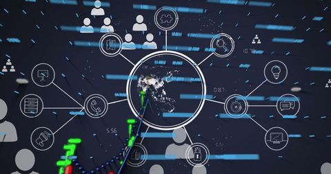 digital interface of global media communications - Download Free Stock Images Pikwizard.com