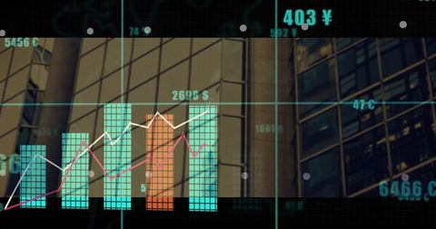 Modern Financial Data Visualization on Urban Facade