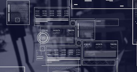 Digital Simulation of Financial Data Processing Interface - Download Free Stock Images Pikwizard.com