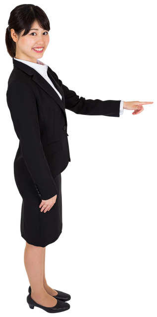 Asian Businesswoman Pointing on Transparent Background Isolated - Download Free Stock Videos Pikwizard.com