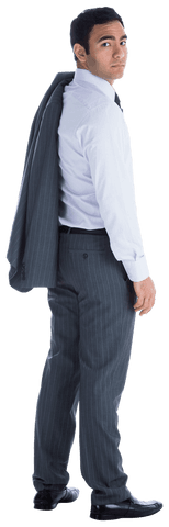 Businessman Turning Around on Transparent Background