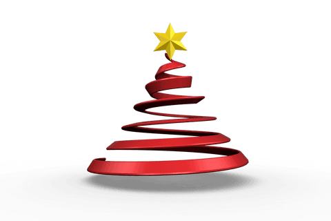 minimalist red ribbon christmas tree on transparent background - Download Free Stock Videos Pikwizard.com