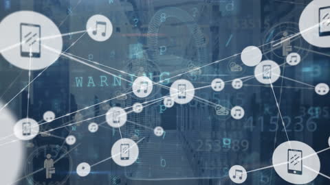 Digital Security Concept with Connected Devices and Padlock