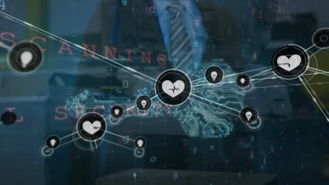 Futuristic Business Networking Concept with Digital Interface