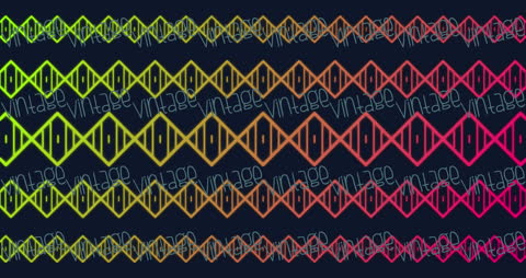 Colorful Retro Text with Zigzag Pattern Background