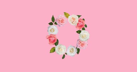 Spinning Floral Wreath on Bright Pink Background - Download Free Stock Images Pikwizard.com