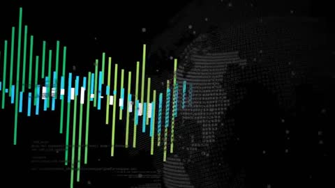 Futuristic Data Visualization with Pulse Animation on Globe Background