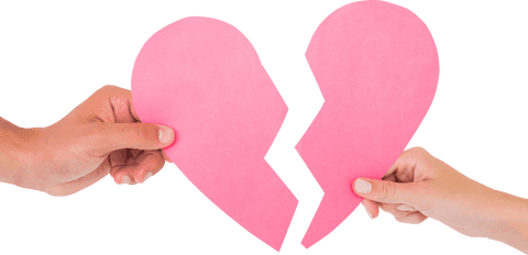 Transparent Concept Hands Holding Broken Heart Ensemble