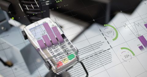 Digital Financial Data Overlaid on Payment Terminal Equipment - Download Free Stock Images Pikwizard.com