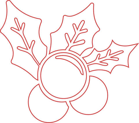 Transparent Red Holiday Holly Outline on Transparent Background - Download Free Stock Videos Pikwizard.com