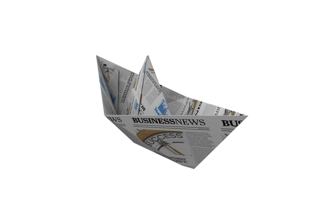 Transparent origami boat made from newspaper page - Download Free Stock Videos Pikwizard.com