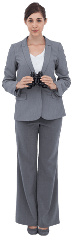 businesswoman holding binoculars transparent png for professional use - Download Free Stock Videos Pikwizard.com