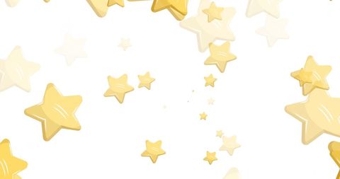 Golden Stars Falling on White Background Celebration Design