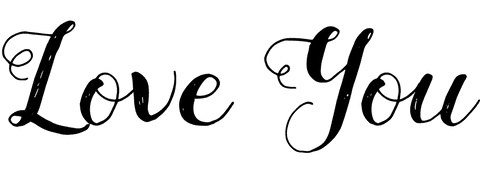 Love you text illustration on transparent background