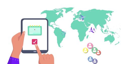 Digital World Travel Planning with Tablet Interface - Download Free Stock Images Pikwizard.com