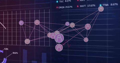 global financial network data processing visualization - Download Free Stock Images Pikwizard.com
