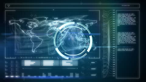 Futuristic Holographic Interface with Global Tech Design