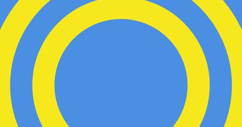 Dynamic blue and yellow circles illustrating unity and movement