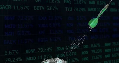 Green dart impact making large splash on stock market ticker screen