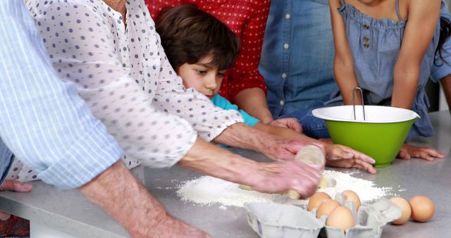 Multi-generation Family Enjoying Baking Together in Kitchen - Download Free Stock Images Pikwizard.com