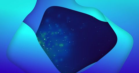Abstract Blend of Moving Shapes on blue Background