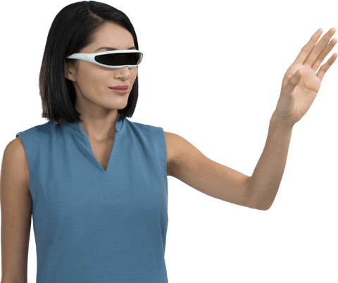Transparent Female Executive Using Virtual Reality Headset Interaction - Download Free Stock Videos Pikwizard.com