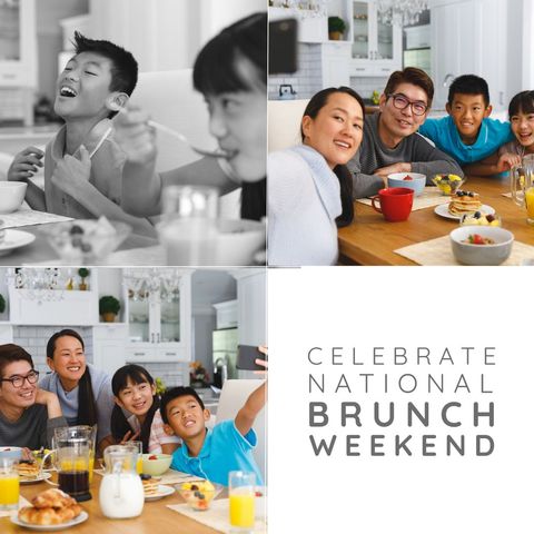 happy family enjoying delicious brunch together at home - Download Free Stock Templates Pikwizard.com
