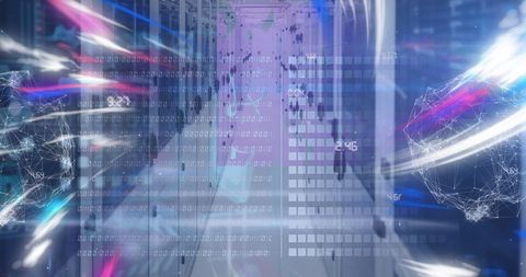 Abstract Digital Network and Data Connections with Server Backdrop - Download Free Stock Images Pikwizard.com