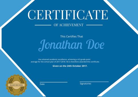 Classic Academic Achievement Certificate Template Design - Download Free Stock Templates Pikwizard.com