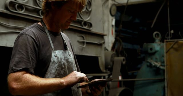 Male Artisan Inspecting Metal Work Piece in a Workshop - Download Free Stock Images Pikwizard.com