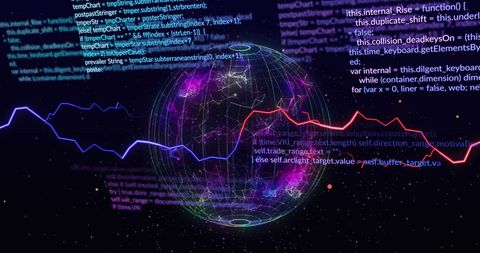 Global Data Network with Digital Financial Interface - Download Free Stock Images Pikwizard.com