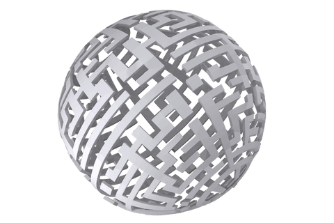 intricate white maze sphere on transparent background - Download Free Stock Videos Pikwizard.com