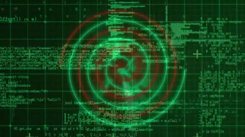 Futuristic Digital Code with Radar Scanning Effect