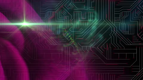 Futuristic Digital Tunnel with Hexagon and Diamond Patterns