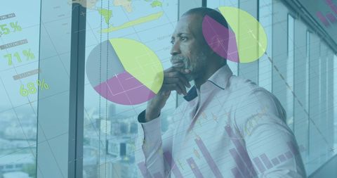 Thoughtful Businessman Analyzing Data Visualizations