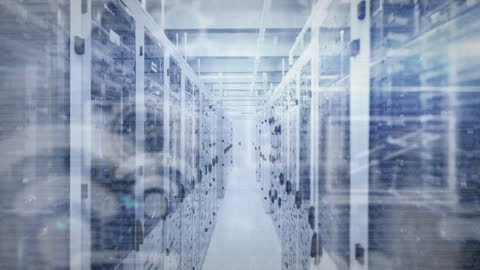 Digital Visualization in Server Room with Networking Elements