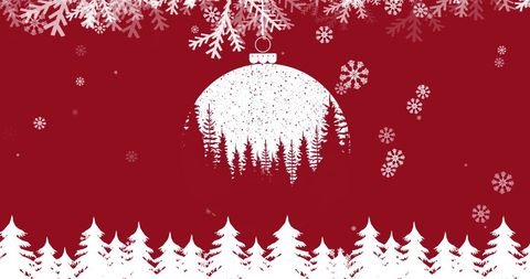 Festive Christmas Winter Scene with Snow and Ornaments