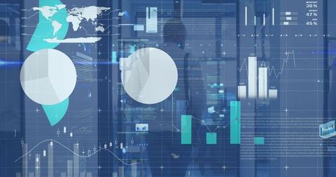 Digital Interface with Statistical Data over Businessman - Download Free Stock Images Pikwizard.com