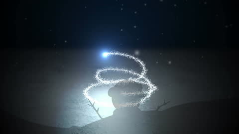 Festive Snowfall Over Glowing Snowman Animation