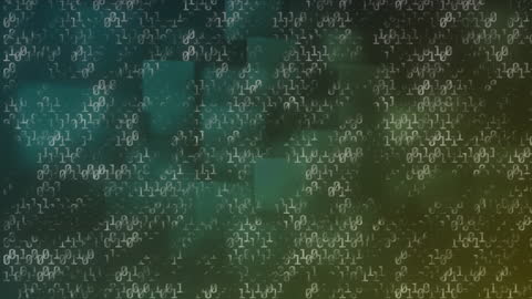 Abstract Binary Code on Green Gradient Background