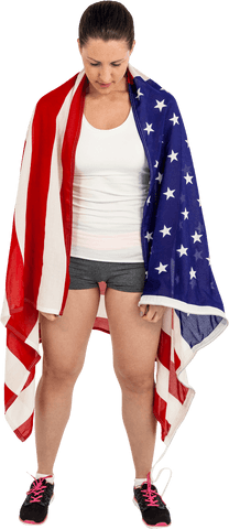 athletic woman with american flag draped transparent background - Download Free Stock Videos Pikwizard.com